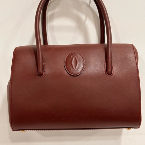 ---SOLD---Vintage Cartier Handbag. Burgandy. Leather - Picture 8 of 15